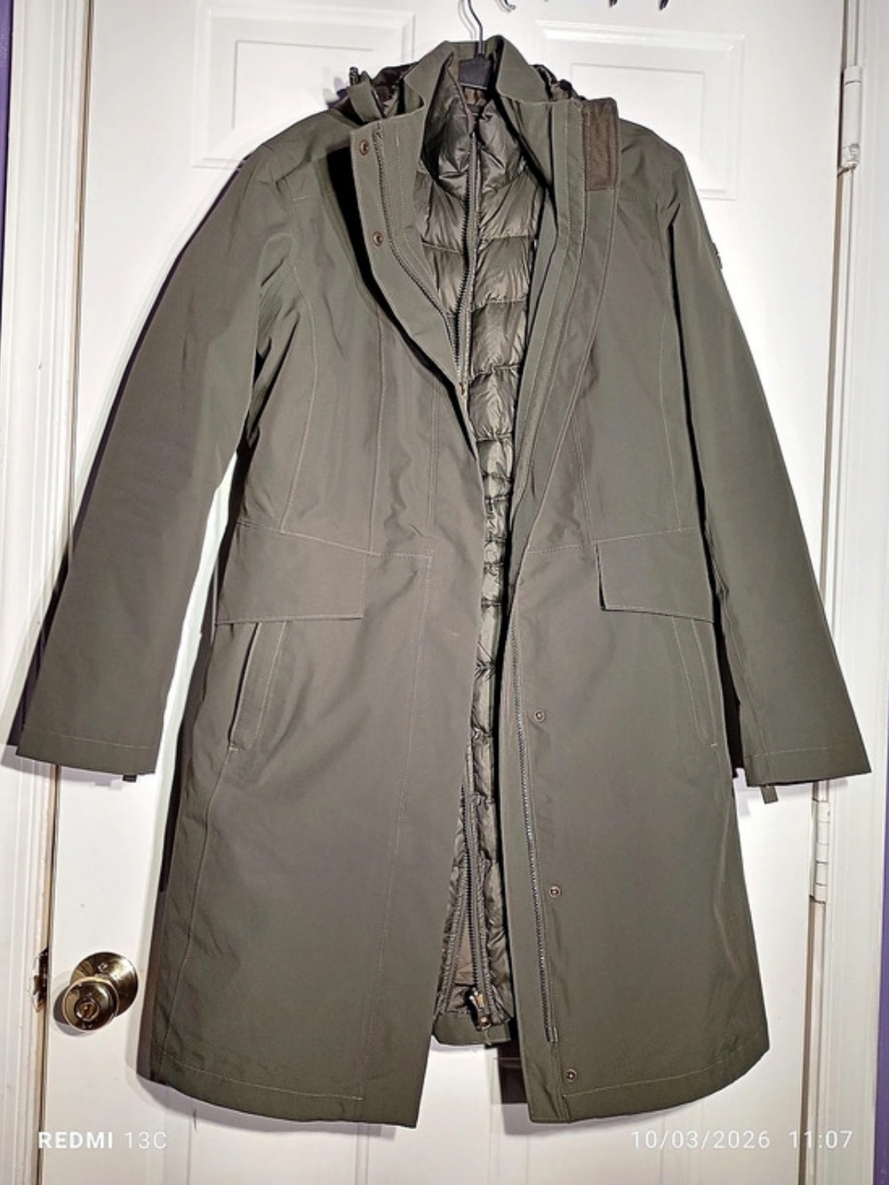 The North Face Women's Hooded Green Coat Like New size Large
